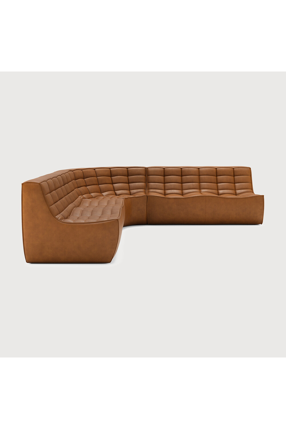 Brown Leather Modular Sofa Set | Ethnicraft N701 | Oroa.com