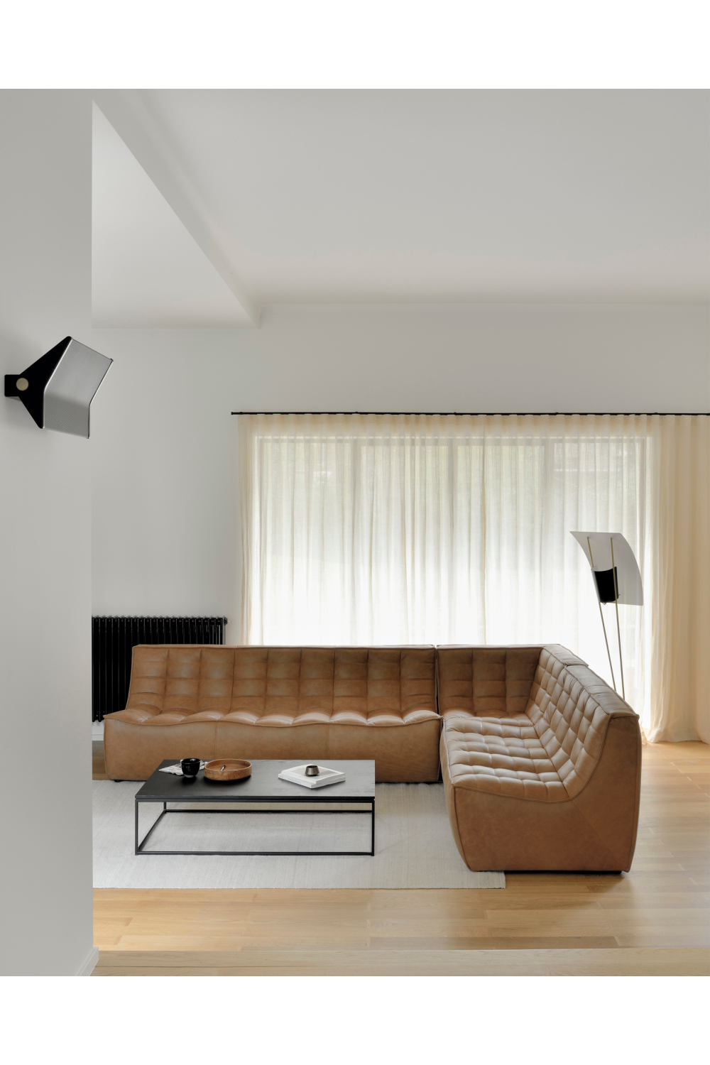 Brown Leather Modular Sofa Set | Ethnicraft N701 | Oroa.com