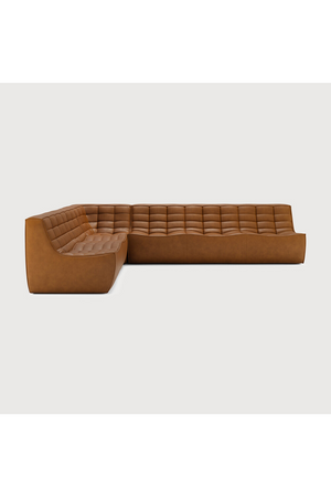 Brown Leather Modular Sofa | Ethnicraft N701 | Oroa.com