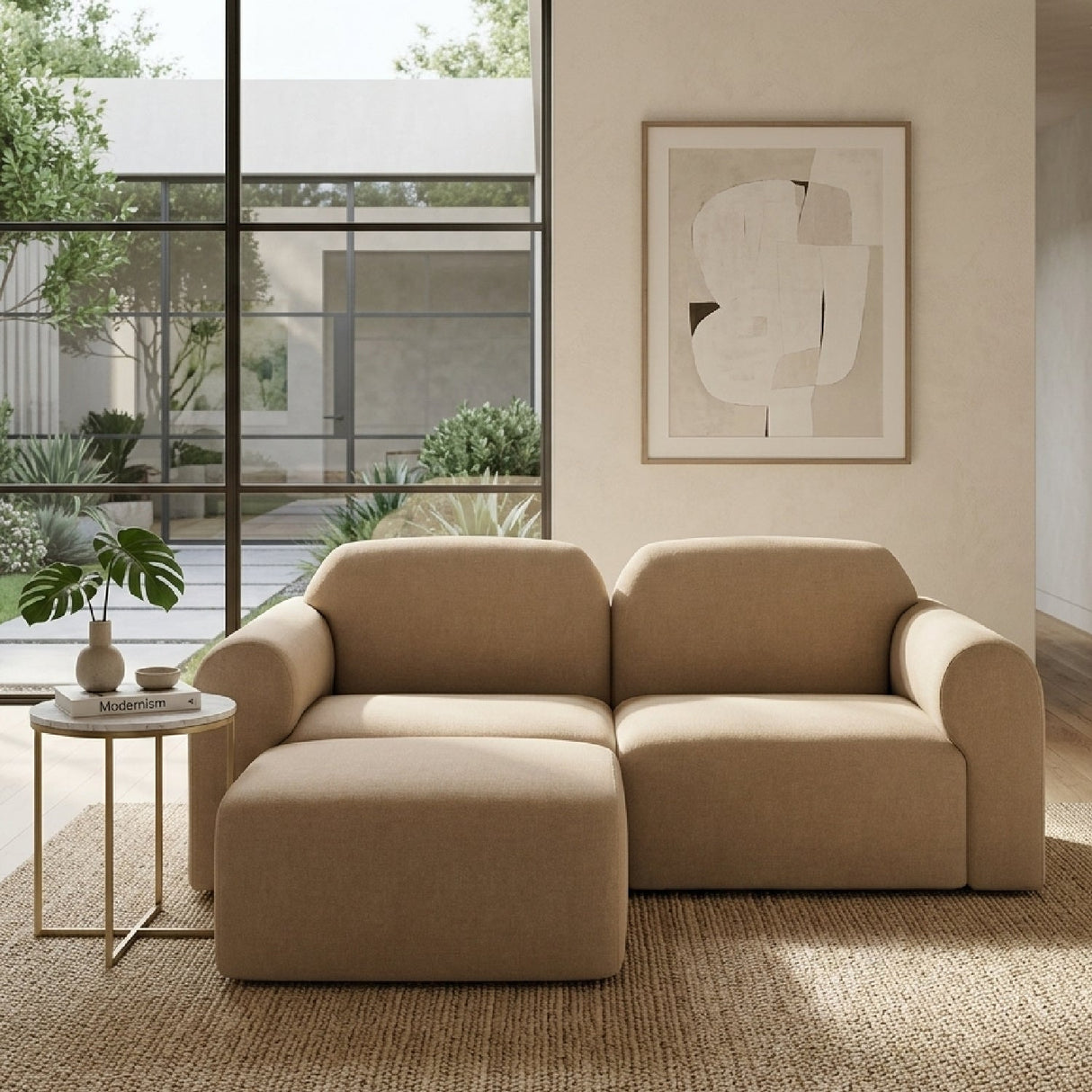 Modern European furniture - End Seater Sofa with Footstool  - www.oroa.com