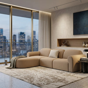   Modern European furniture - Modular Sofa with Semi - Circle Footstool - www.oroa.com | Oroa.com