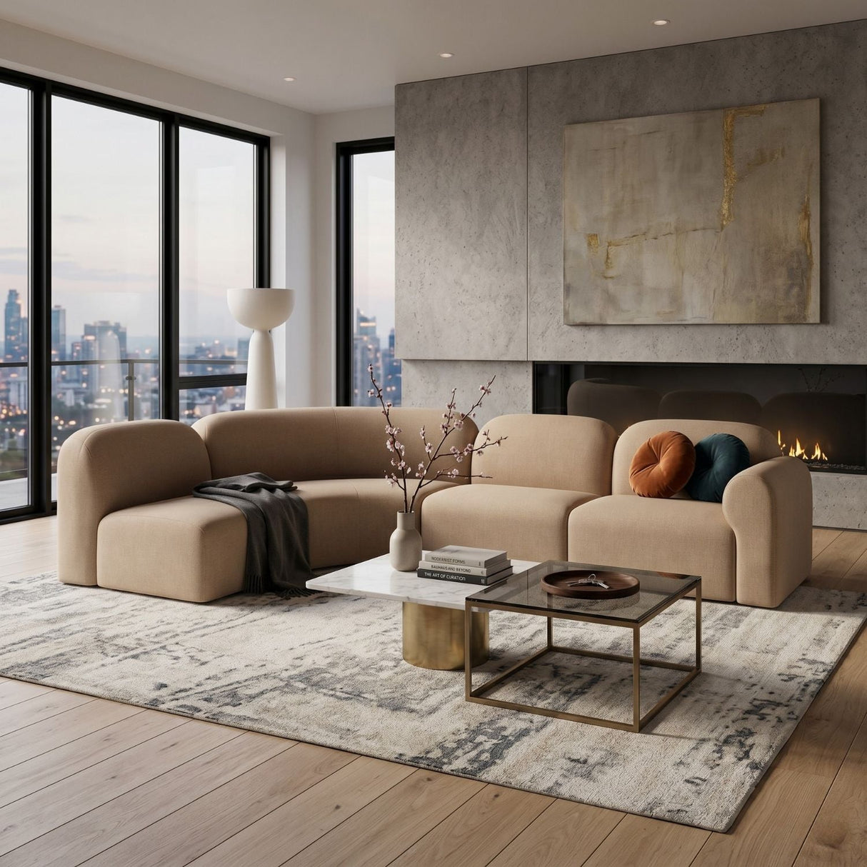Modern or European furniture - Curved Modular Sofa Set - www.oroa.com