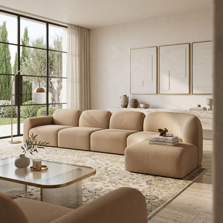 Modern or European furniture - Light Brown Modular Sofa Set - www.oroa.com