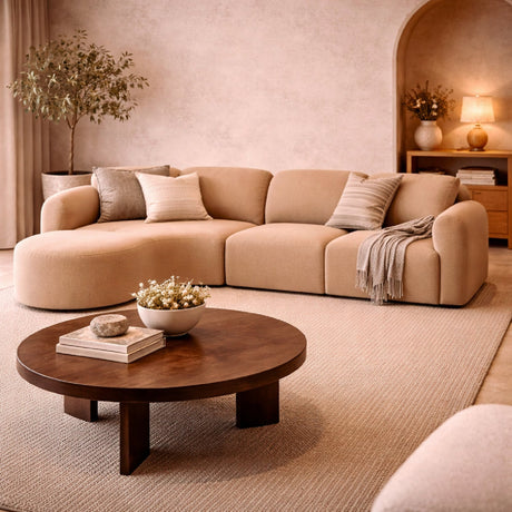 Modern European furniture - Modular Sofa Set with Semi-Circle Stool - www.oroa.com