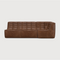 Dark Brown Leather 2-Seater Modular Sofa | Ethnicraft N701 | Oroa.com