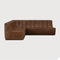 Brown Leather 3-Piece Modular Sofa | Ethnicraft N701 | Oroa.com
