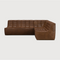 Brown Leather 3-Piece Modular Sofa | Ethnicraft N701 | Oroa.com