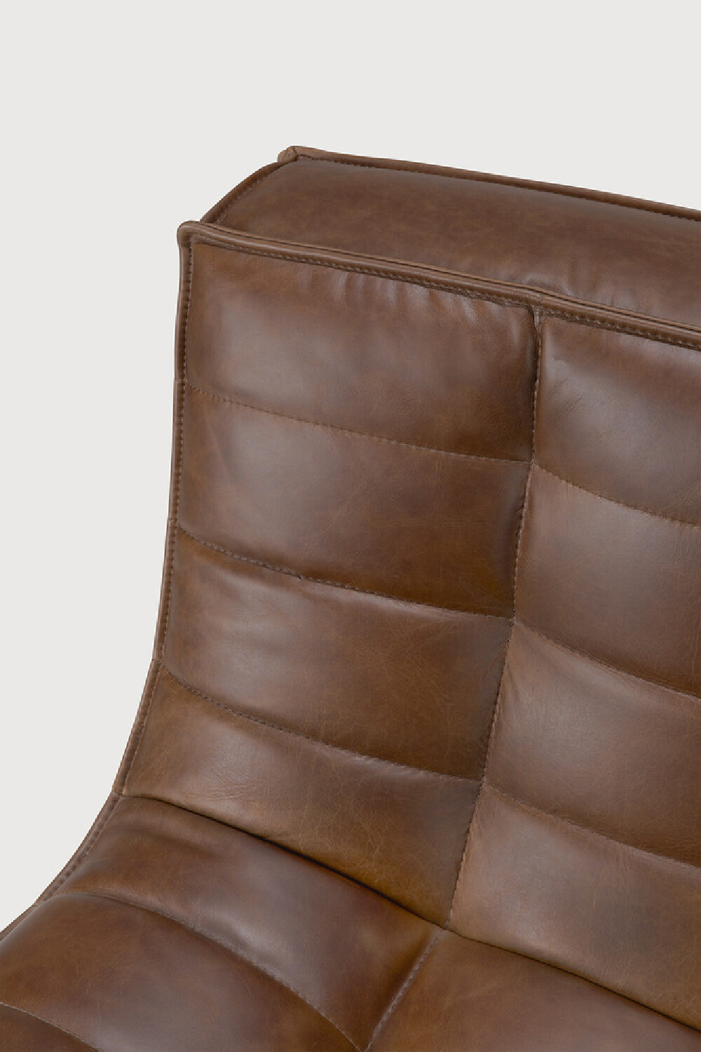 Brown Leather 3-Piece Modular Sofa | Ethnicraft N701 | Oroa.com