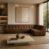 Dark Brown Leather Modular Sofa – N701 – upholstered finish alternate view 10