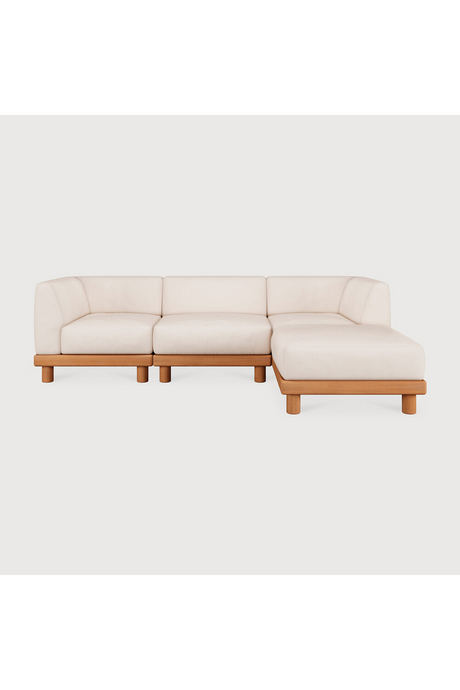 Outdoor 3-Seater Sofa with Ottoman | Ethnicraft Monocle | Oroa.com