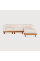 Outdoor 3-Seater Sofa with Ottoman | Ethnicraft Monocle | Oroa.com