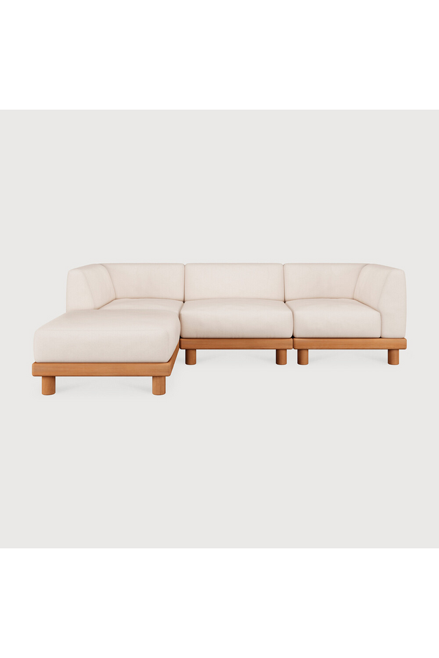 Outdoor 3-Seater Sofa with Ottoman | Ethnicraft Monocle | Oroa.com