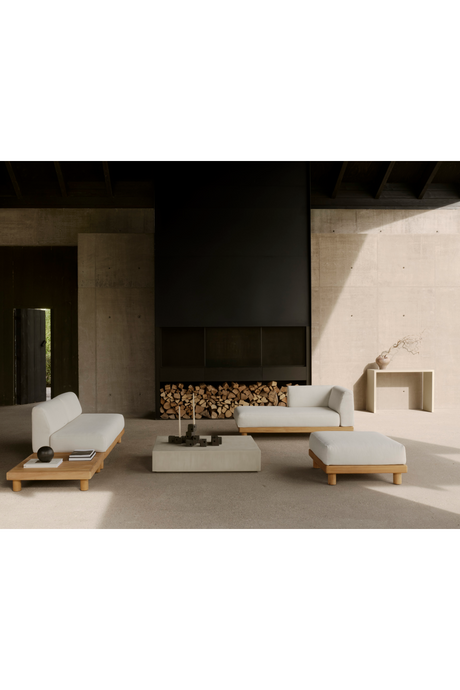 Outdoor 3-Seater Sofa with Ottoman | Ethnicraft Monocle | Oroa.com