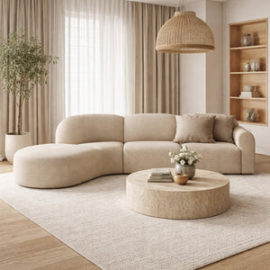   Modern European furniture - Curved Sofa with Semi-Circle Footstool - www.oroa.com | Oroa.com