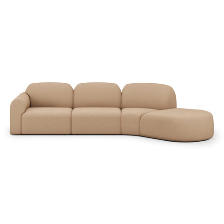 Modern European furniture - Curved Sofa with Semi-Circle Footstool - www.oroa.com