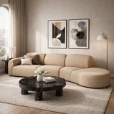 Modern European furniture - Curved Sofa with Semi-Circle Footstool - www.oroa.com