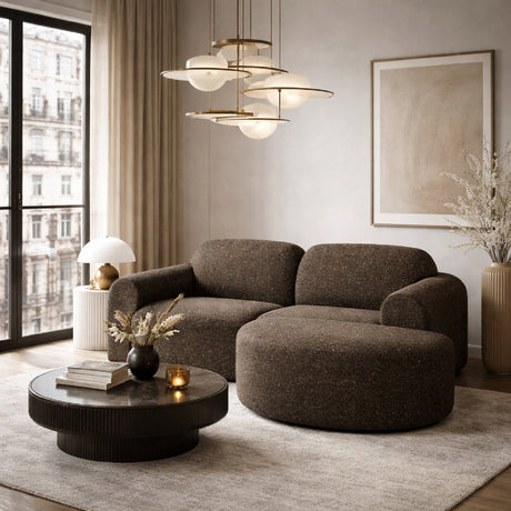 Modern European furniture - End Seater Sofa with Semi-Circle Footstool - www.oroa.com