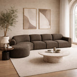 Modern European furniture - Modular Sofa with Semi - Circle Footstool - www.oroa.com