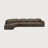 Modern European furniture - Curved Modular Sofa with Stool - www.oroa.com