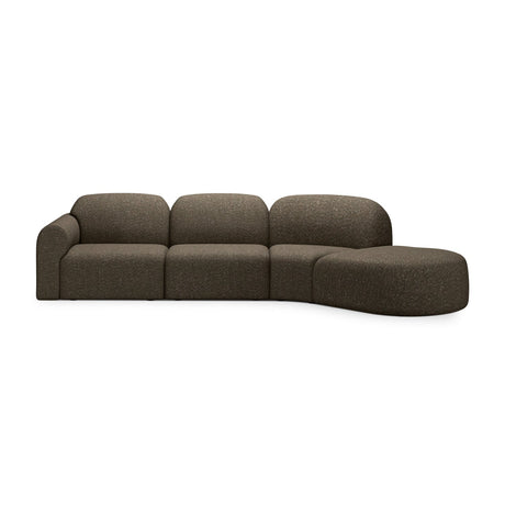 Modern European furniture - Curved Sofa with Semi-Circle Footstool - www.oroa.com