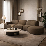 Modern European furniture - Curved Sofa with Semi-Circle Footstool - www.oroa.com