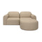 Modern European furniture - End Seater Sofa with Semi-Circle Footstool - www.oroa.com