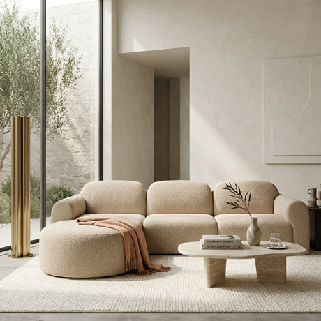 Modern European furniture - Modular Sofa with Semi - Circle Footstool - www.oroa.com