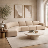 Modern European furniture - Curved Modular Sofa with Stool - www.oroa.com