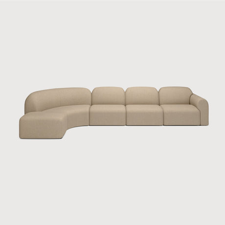 Modern European furniture - Curved Modular Sofa with Stool - www.oroa.com