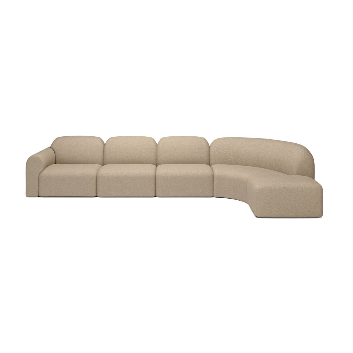 Modern European furniture - Curved Modular Sofa with Stool - www.oroa.com