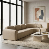 Modern European furniture - Curved Modular Sofa with Stool - www.oroa.com