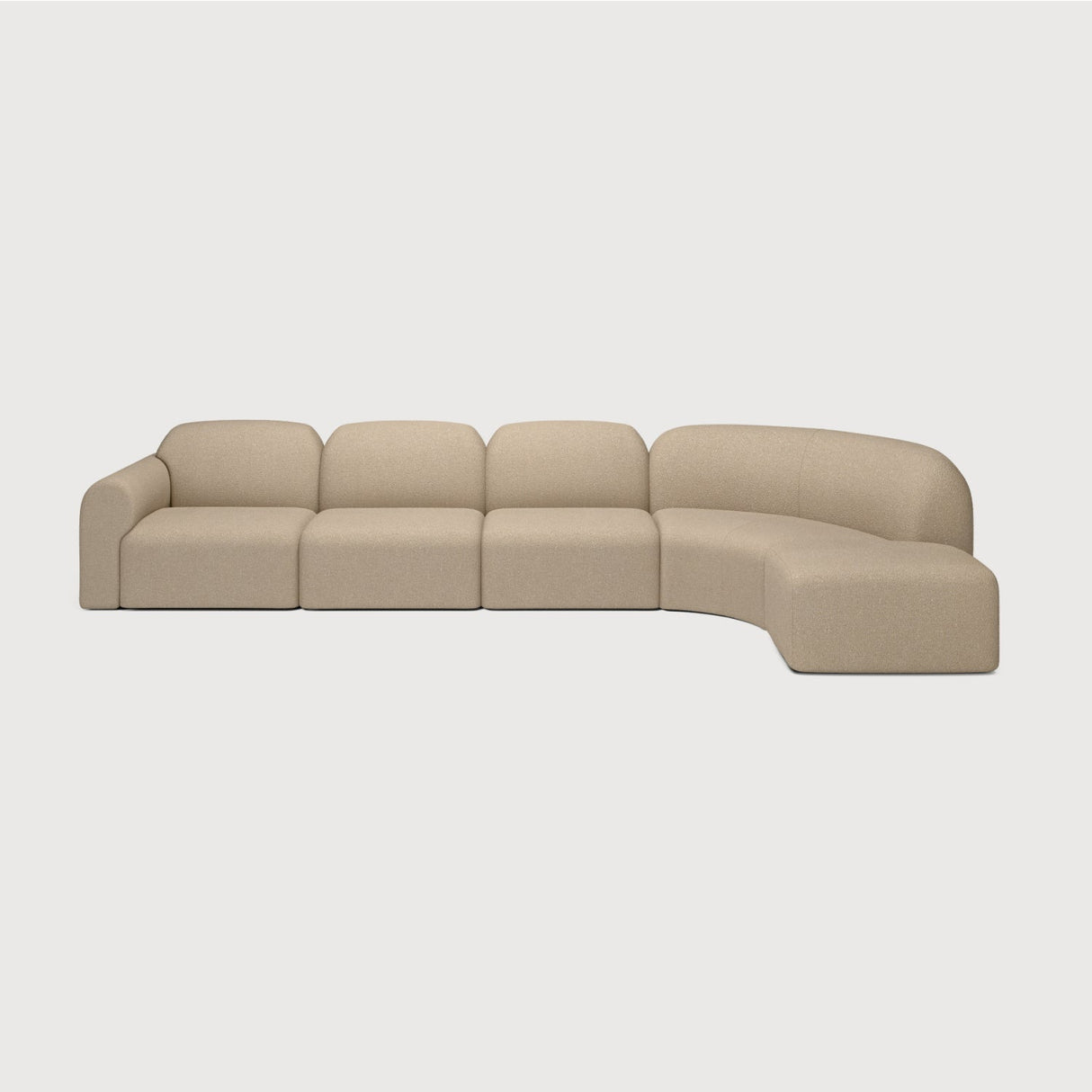 Modern European furniture - Curved Modular Sofa with Stool - www.oroa.com
