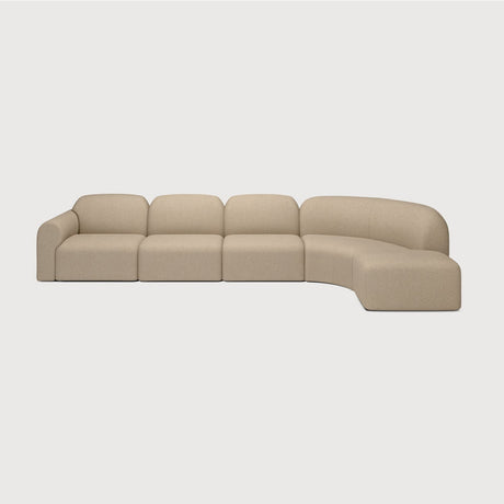 Modern European furniture - Curved Modular Sofa with Stool - www.oroa.com