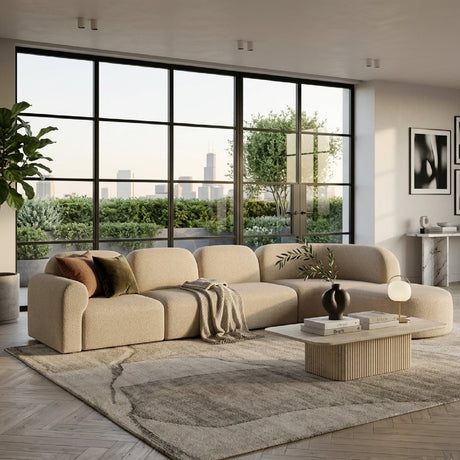 Modern European furniture - Modular Sofa Set with Semi-Circle Stool - www.oroa.com