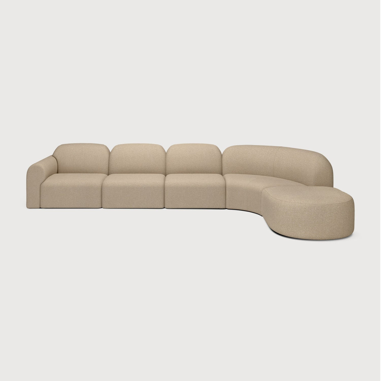 Modern European furniture - Modular Sofa Set with Semi-Circle Stool - www.oroa.com