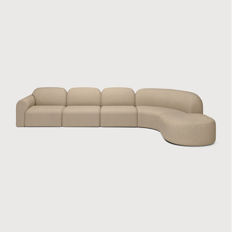 Modern European furniture - Modular Sofa Set with Semi-Circle Stool - www.oroa.com