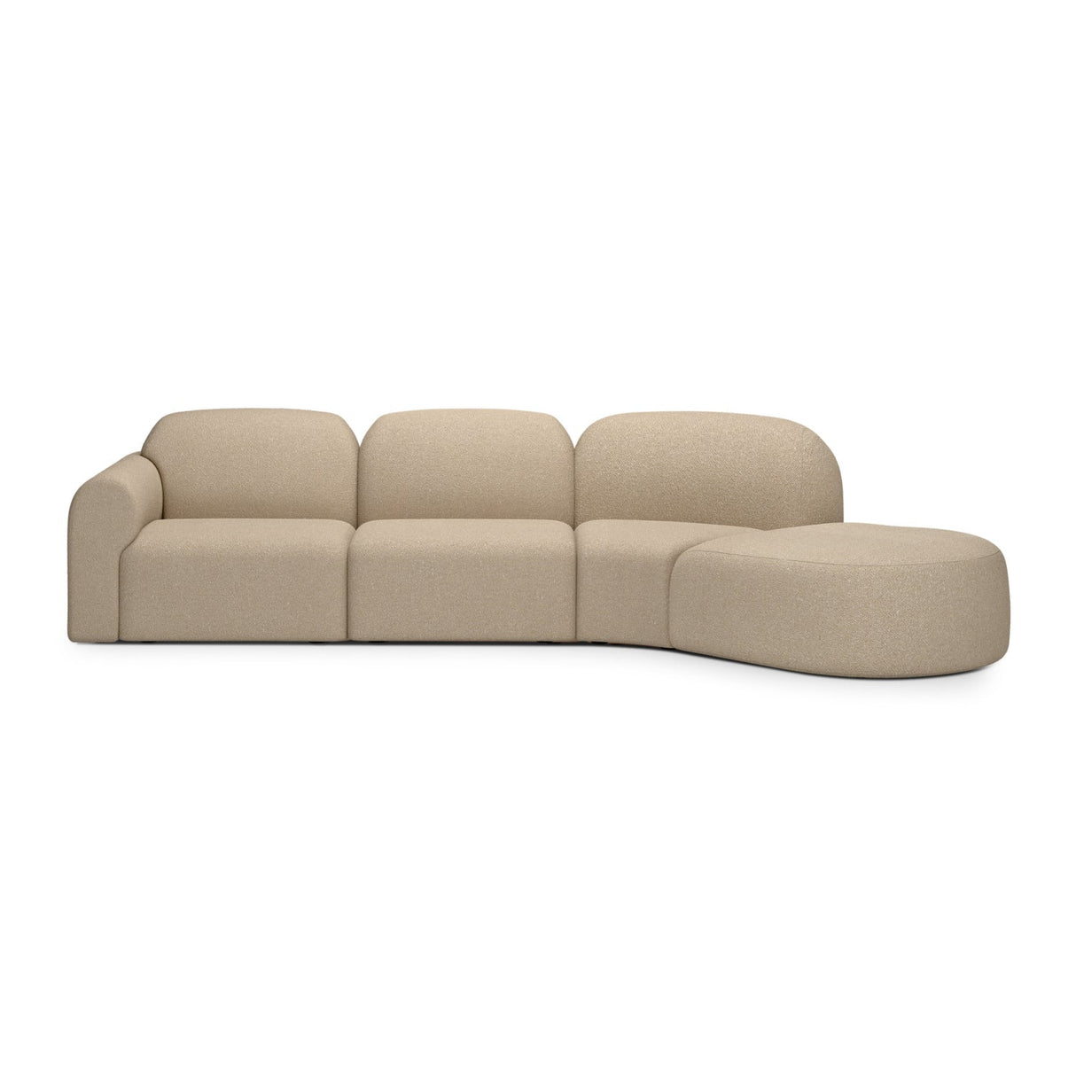 Modern European furniture - Curved Sofa with Semi-Circle Footstool - www.oroa.com