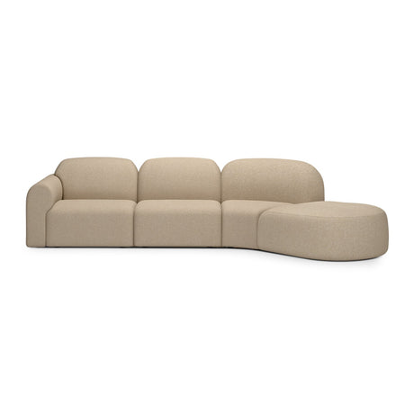 Modern European furniture - Curved Sofa with Semi-Circle Footstool - www.oroa.com