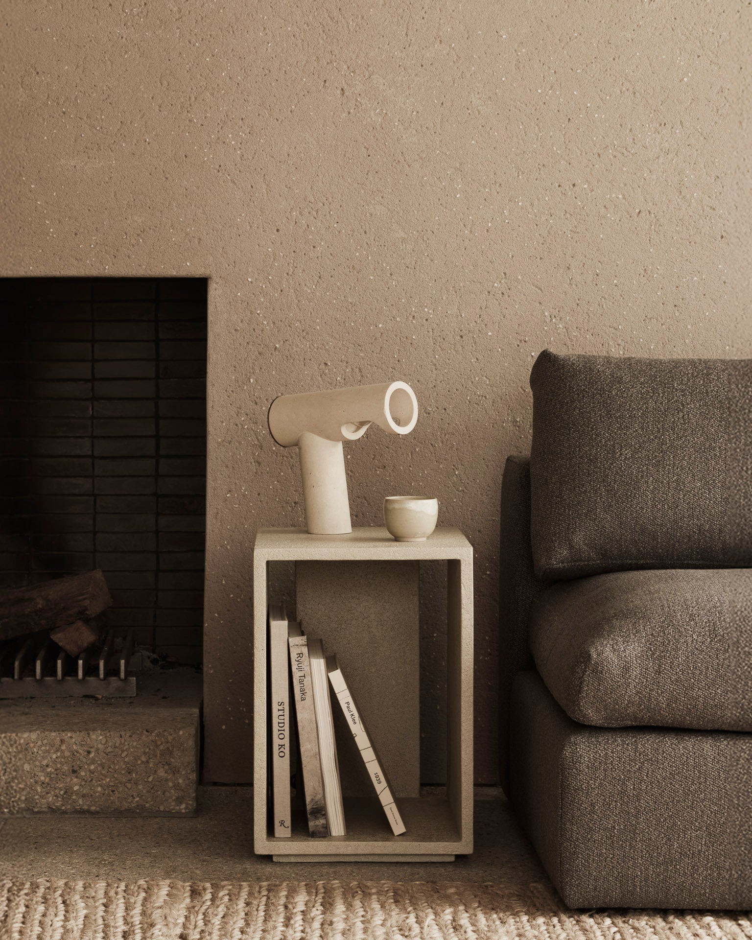 White Microcement Bedside Table | Ethnicraft Elements | Oroa.com