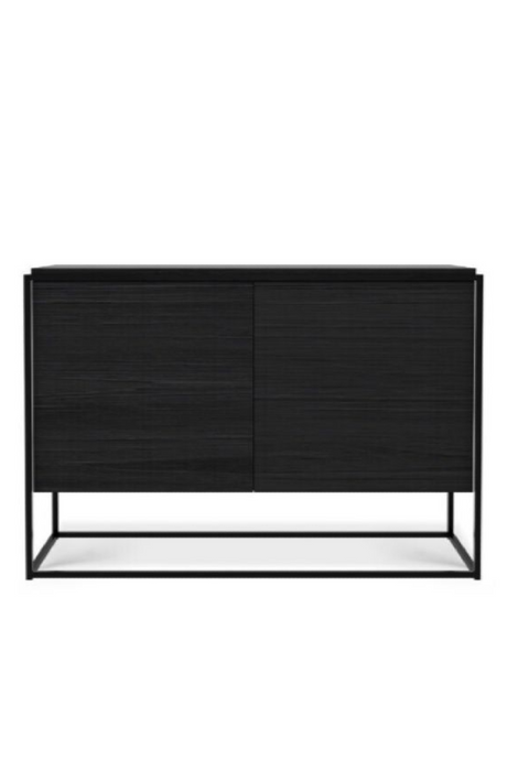 2-Door Wooden Black Oak Sideboard | Ethnicraft Monolit | Oroa.com