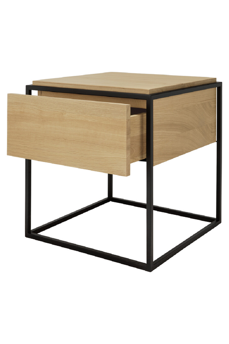 Oak Minimalistic Nightstand – Monolit – oak finish side profile