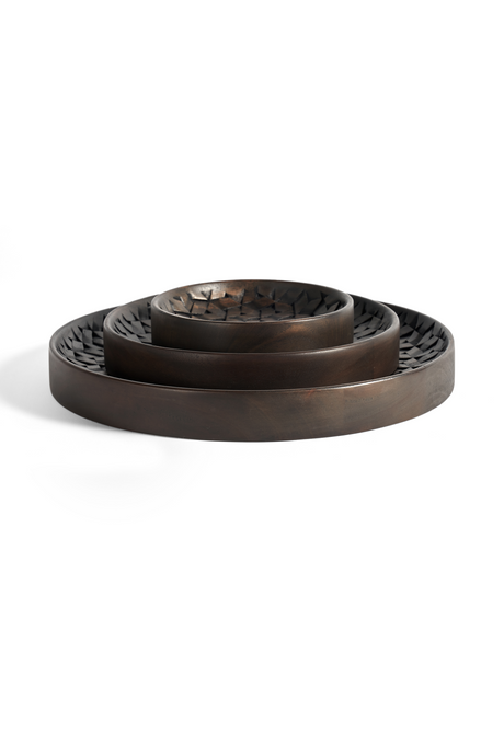 Brown Mahogany Bowl Set (3) | Ethnicraft Tampa | OROA.COM