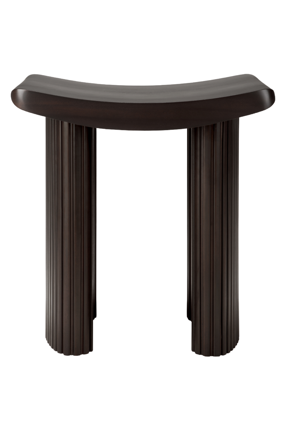 Brown Mahogany Curved Stool | Ethnicraft Roller Max | Oroa.com