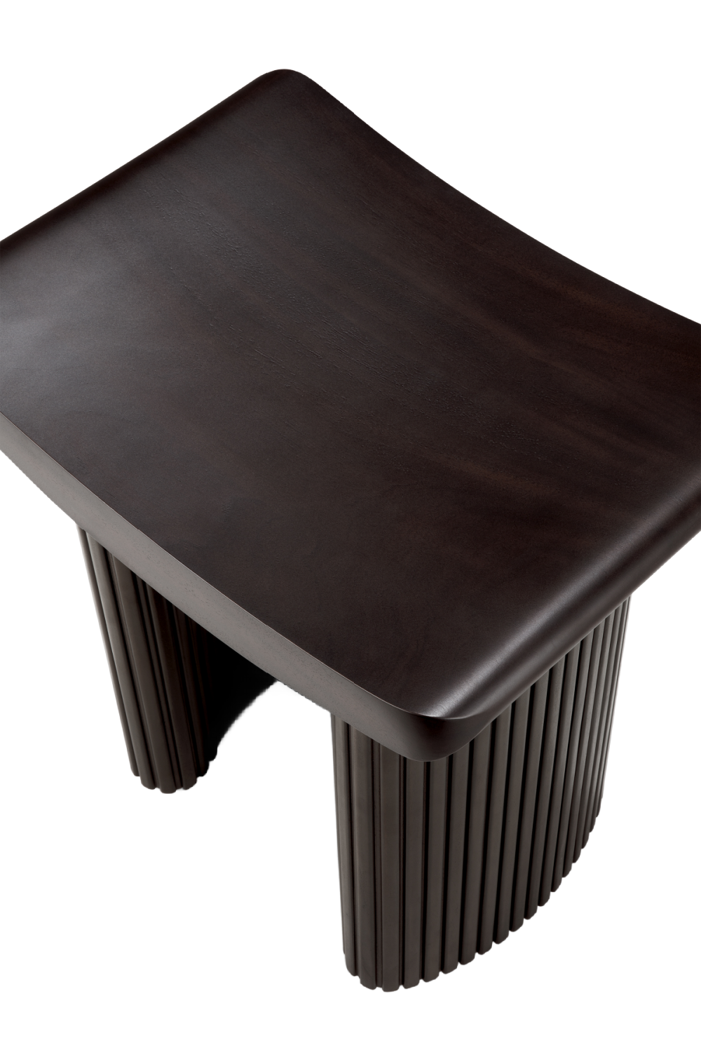 Brown Mahogany Curved Stool | Ethnicraft Roller Max | Oroa.com