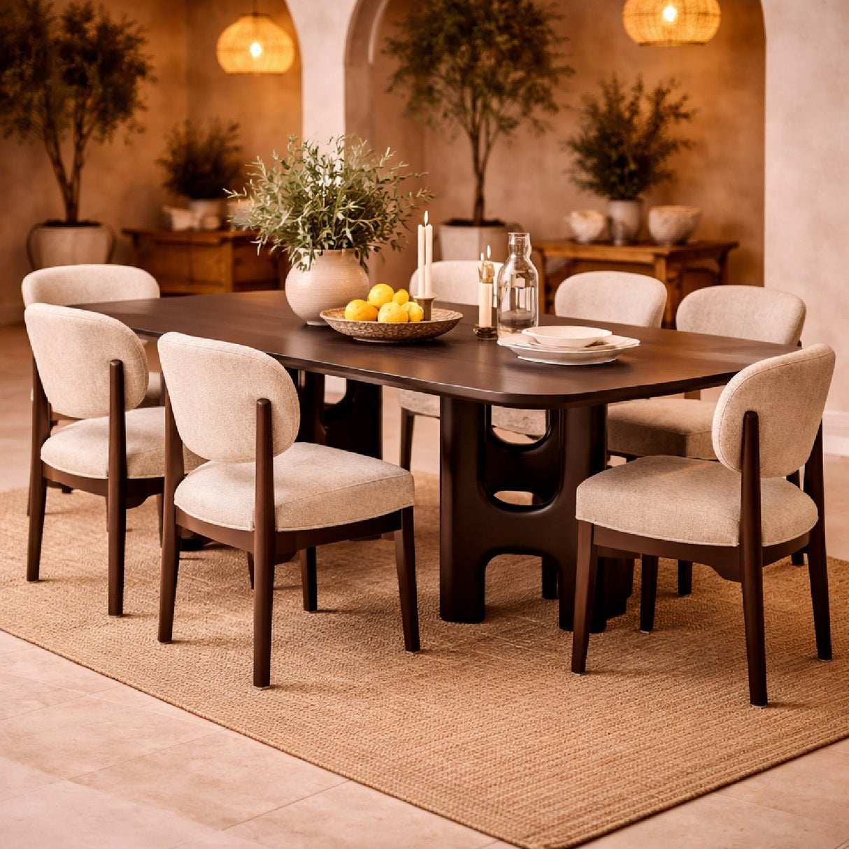 Brown Mahogany Dining Table | Ethnicraft Flow | Oroa.com