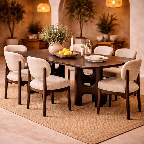 Brown Mahogany Dining Table | Ethnicraft Flow | Oroa.com