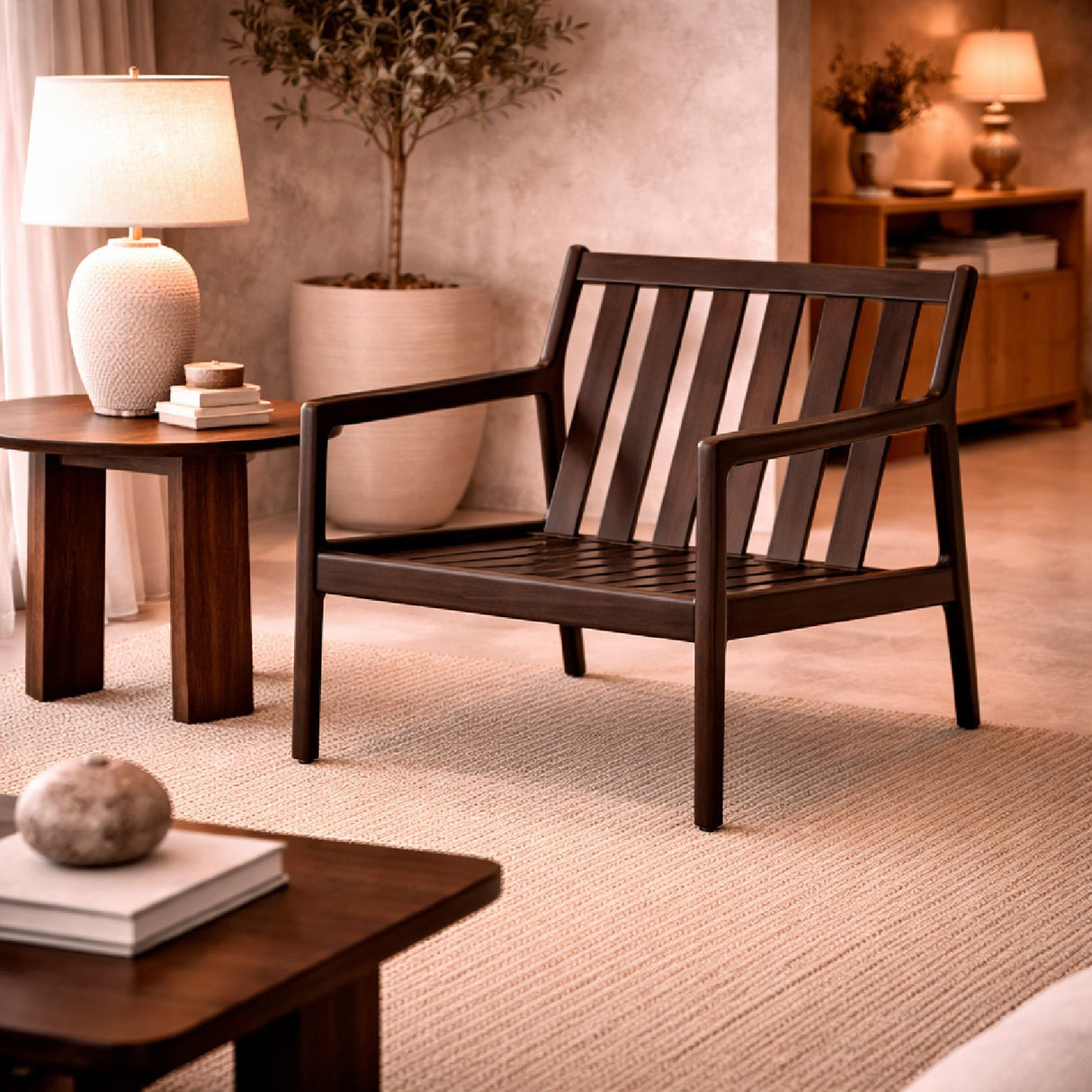 Brown Mahogany Lounge Chair | Ethnicraft Jack | Oroa.com