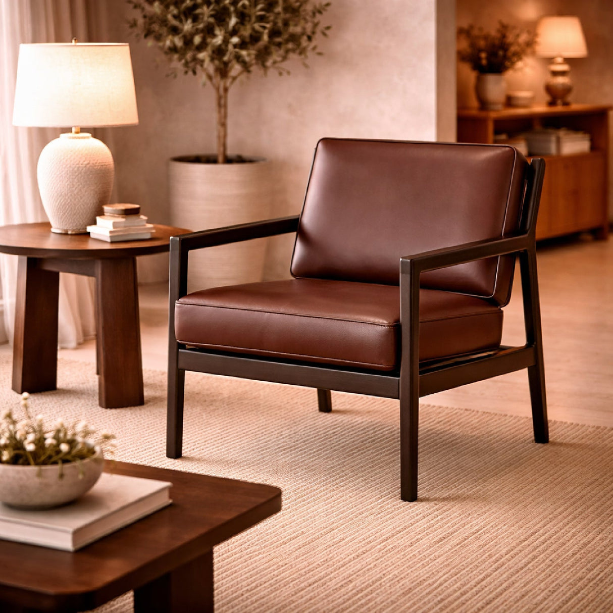Brown Mahogany Lounge Chair | Ethnicraft Jack | Oroa.com