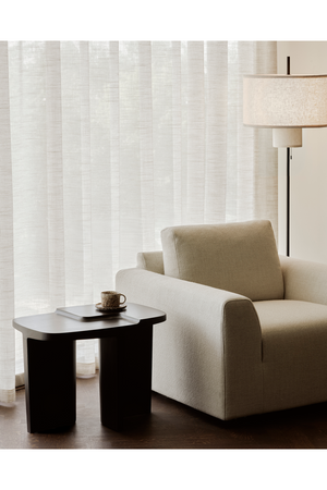 Carved Brown Mahogany Side Table | Ethnicraft Brutalist | Oroa.com