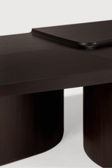 Carved Brown Mahogany Coffee Table | Ethnicraft Brutalist | Oroa.com